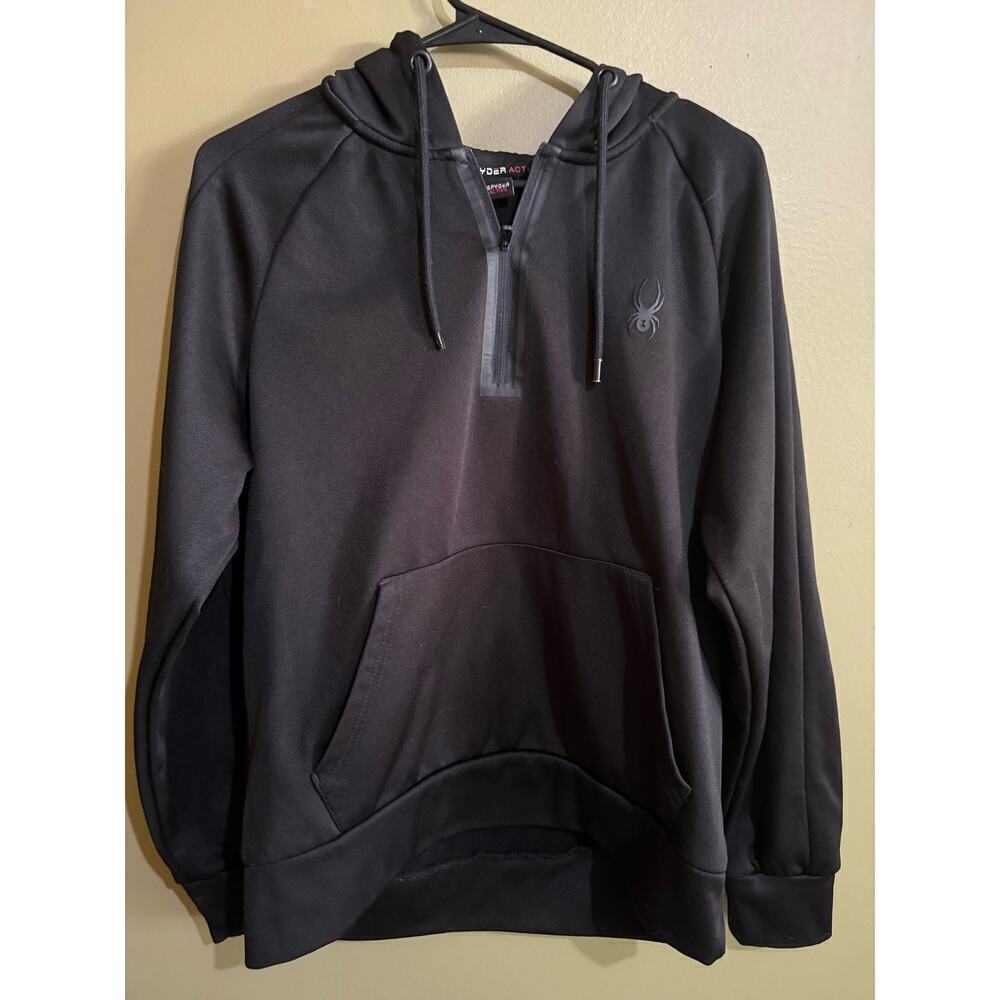 Spyder black proWB 1/4 zip hooded sweatshirt